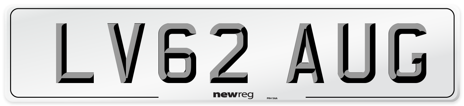 LV62 AUG Number Plate from New Reg